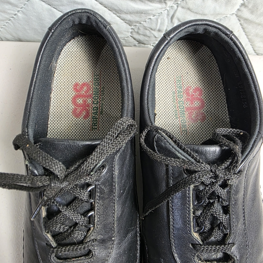 SAS Womens Traveler Sneaker Size 9W Walking Shoe Black Leather - Picture 8 of 9